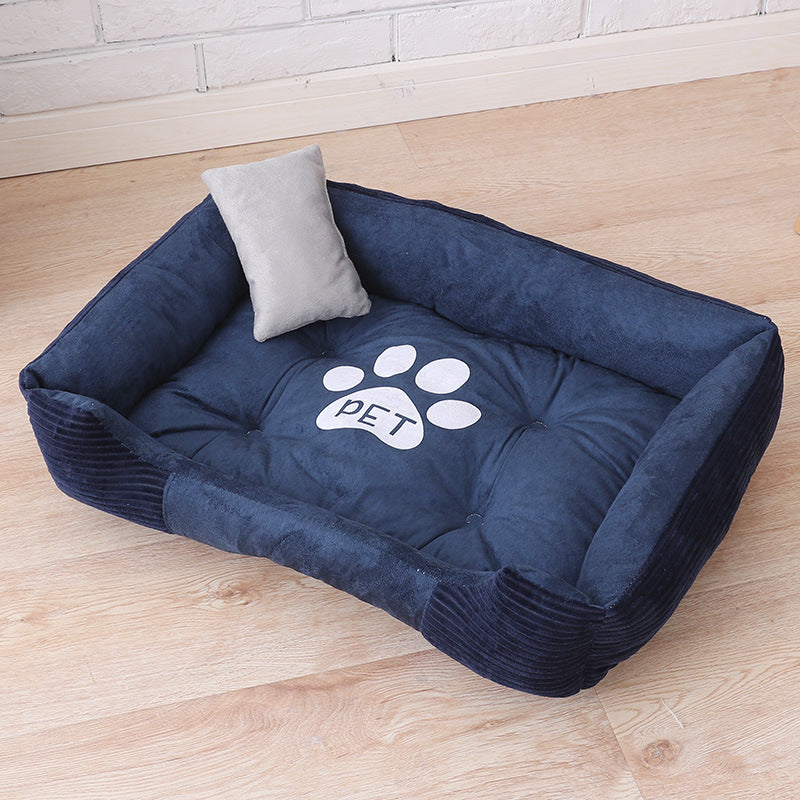 KFX-1610685 Cozy Dog Paw Print Mattress with Corduroy and Suede Fabric