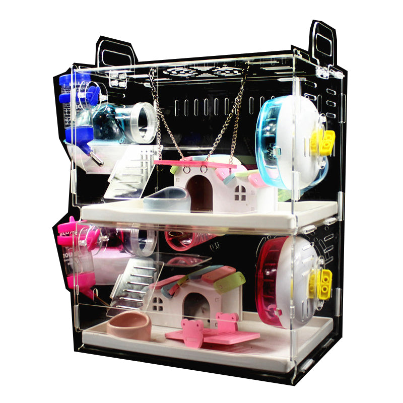 KFX-1611453 Super Large Acrylic Drawer Cage for Rats and Small Animals - Easy Cleaning Design, Transparent Structure