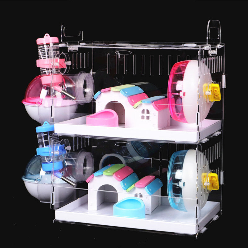 KFX-1611453 Super Large Acrylic Drawer Cage for Rats and Small Animals - Easy Cleaning Design, Transparent Structure