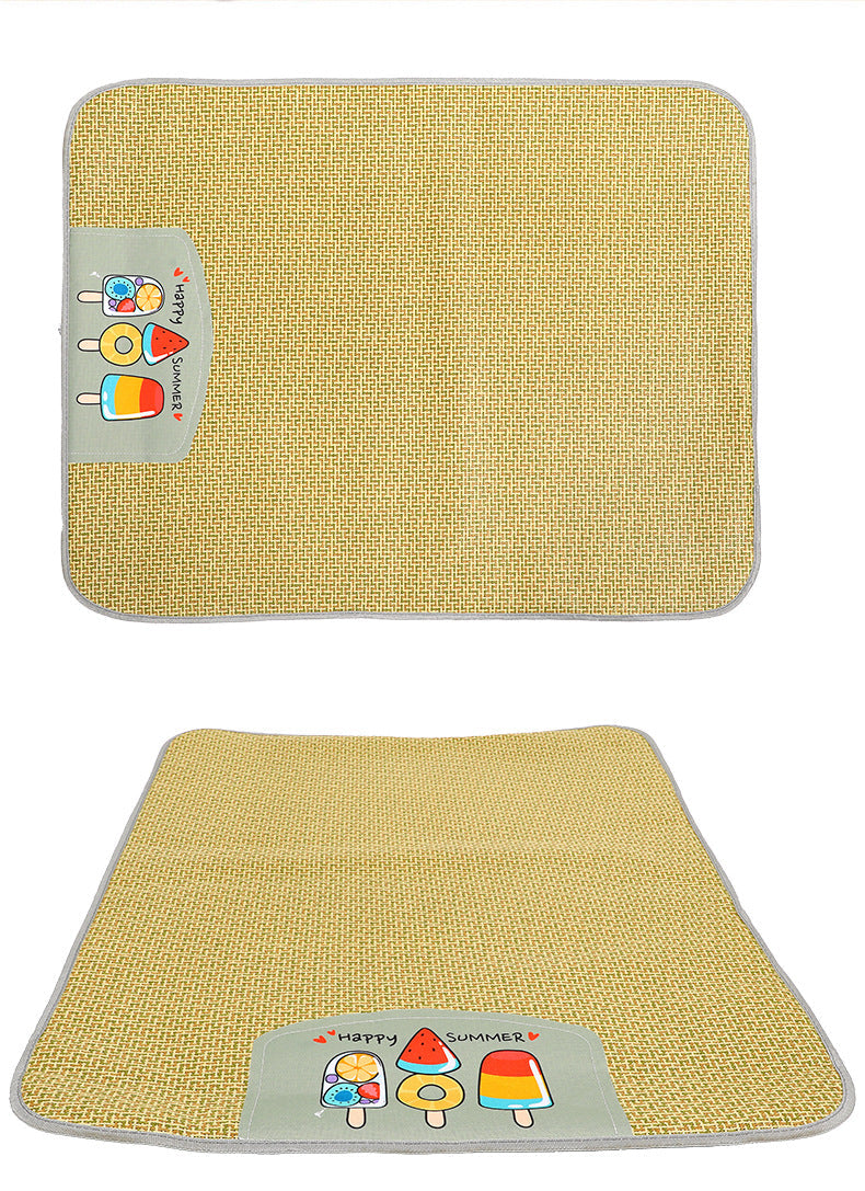 KFX-1618237 Cooling Rattan Pet Sleeping Mat with Soft Sponge Padding for Dogs and Cats – Anti Scratch and Moisture Resistant – Various Sizes Available