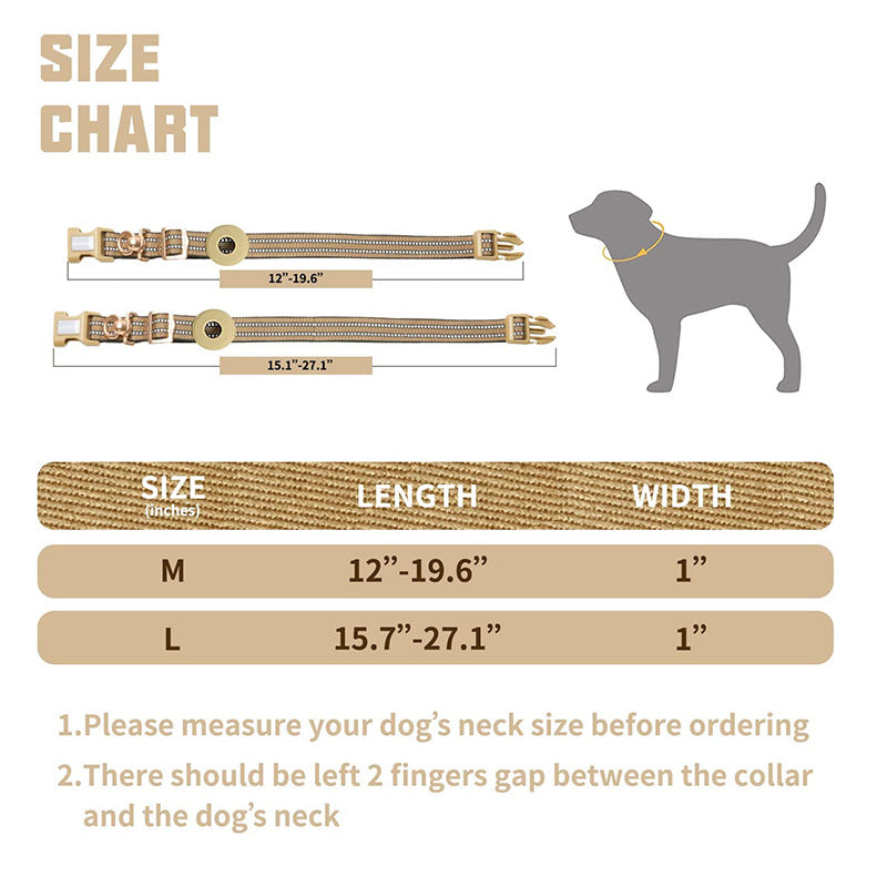 KFX-1618365 Silicone Anti-Lost Dog Collar with Monochrome Design, Nylon Material, Four Seasons, Multiple Sizes