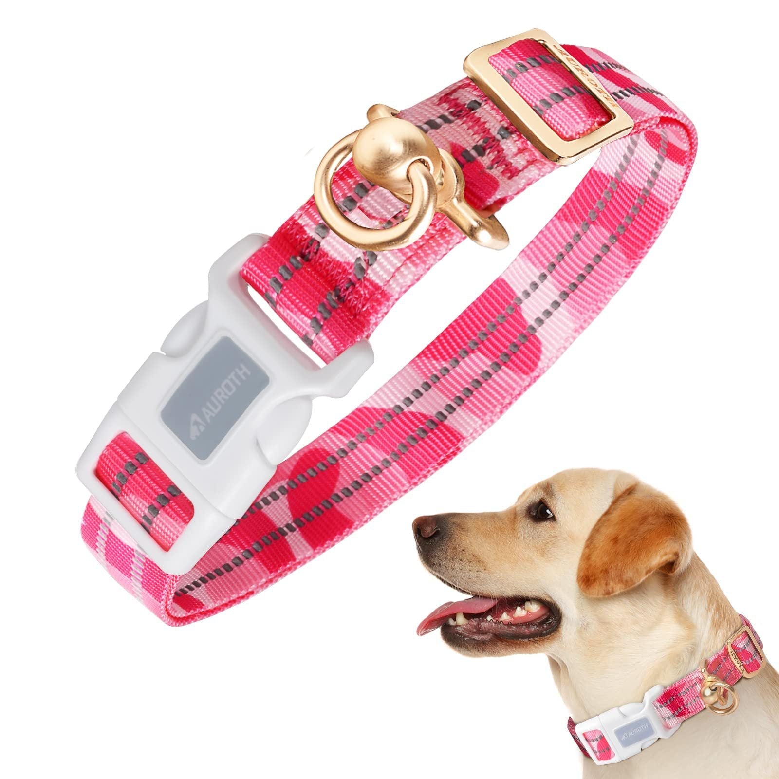 KFX-1618365 Silicone Anti-Lost Dog Collar with Monochrome Design, Nylon Material, Four Seasons, Multiple Sizes