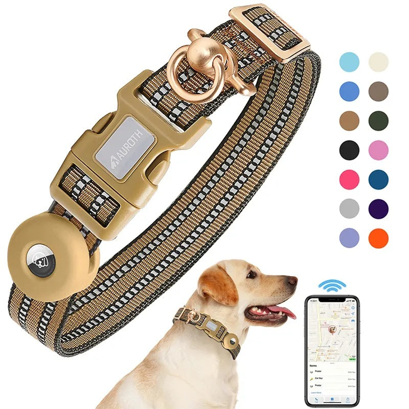 KFX-1618365 Silicone Anti-Lost Dog Collar with Monochrome Design, Nylon Material, Four Seasons, Multiple Sizes