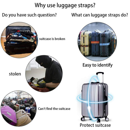 KFX-1618621 Adjustable Nylon Luggage Straps in 7 Colors for Secure Travel Packing Accessories