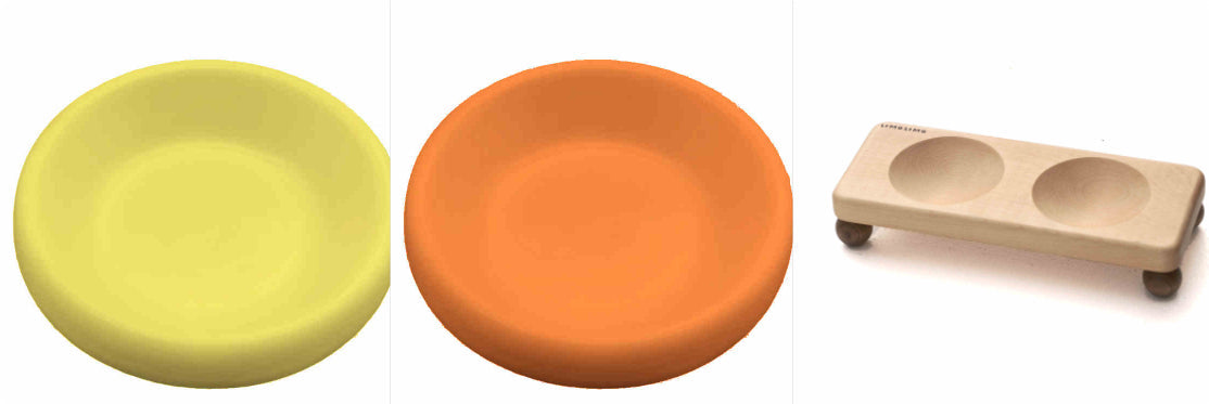 KFX-1622333 Solid Wood Cat Bowl with Ceramic Feeding Options in Various Colors