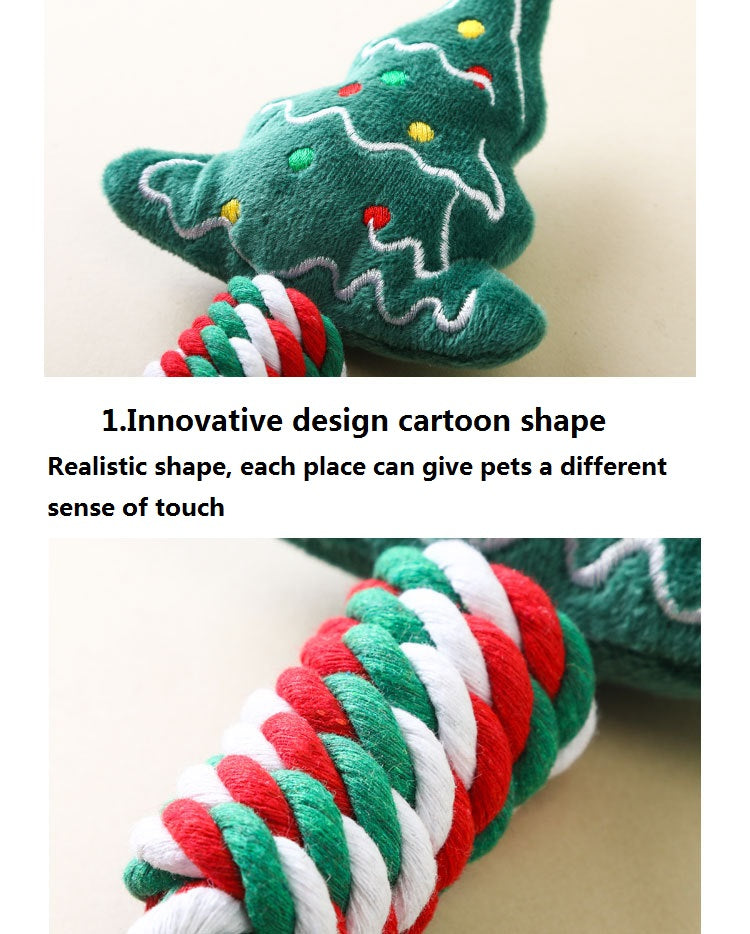 KFX-1625405 3-Pack Cotton Rope Pet Toys for Dogs and Cats - Plush Molar Bite Cartoon Design