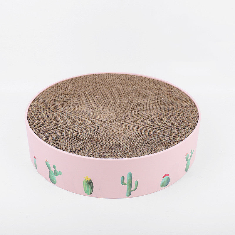 KFX-1628093 Durable Round Cat Scratching Pad and Bed - Corrugated Paper for Kittens and Medium Cats