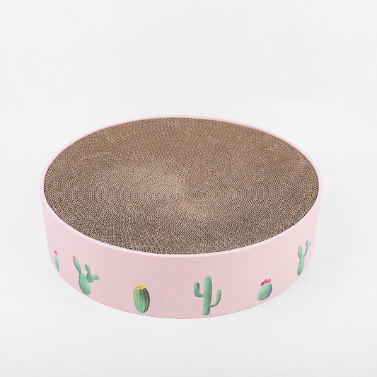 KFX-1628093 Durable Round Cat Scratching Pad and Bed - Corrugated Paper for Kittens and Medium Cats