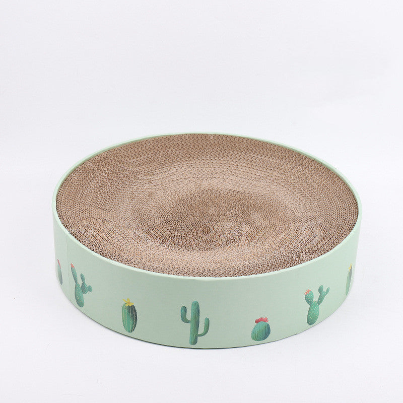 KFX-1628093 Durable Round Cat Scratching Pad and Bed - Corrugated Paper for Kittens and Medium Cats