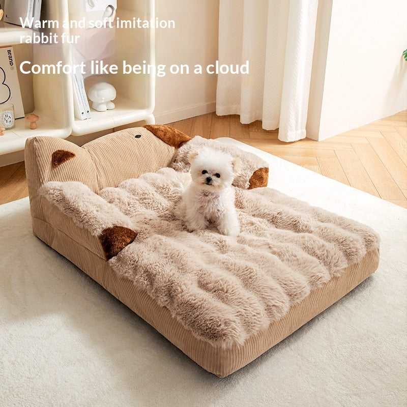 KFX-1629757 Removable and Washable Coffee Dog Mat for Small to Medium-Sized Dogs