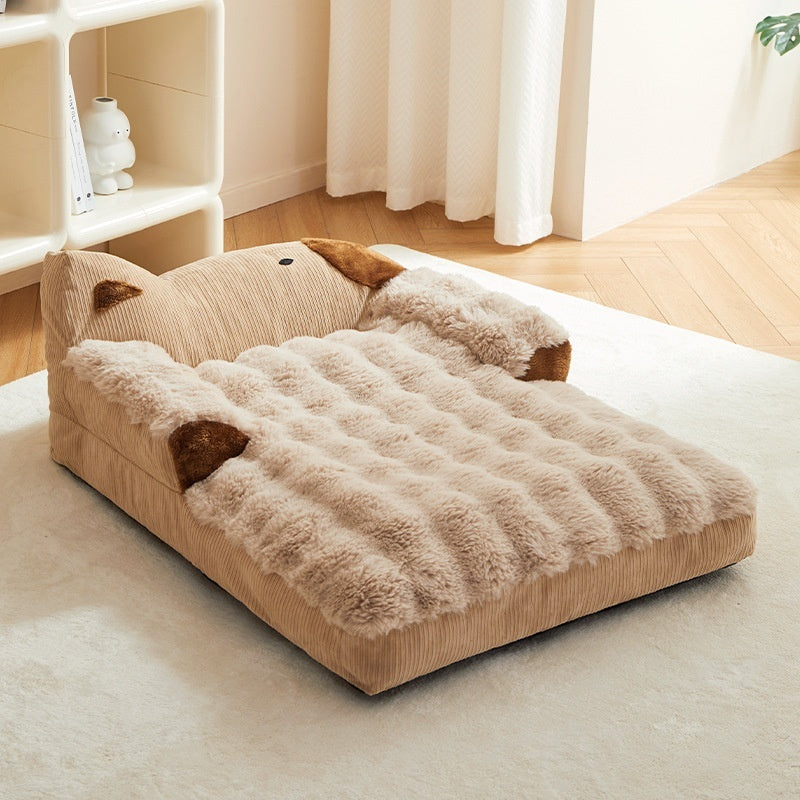 KFX-1629757 Removable and Washable Coffee Dog Mat for Small to Medium-Sized Dogs