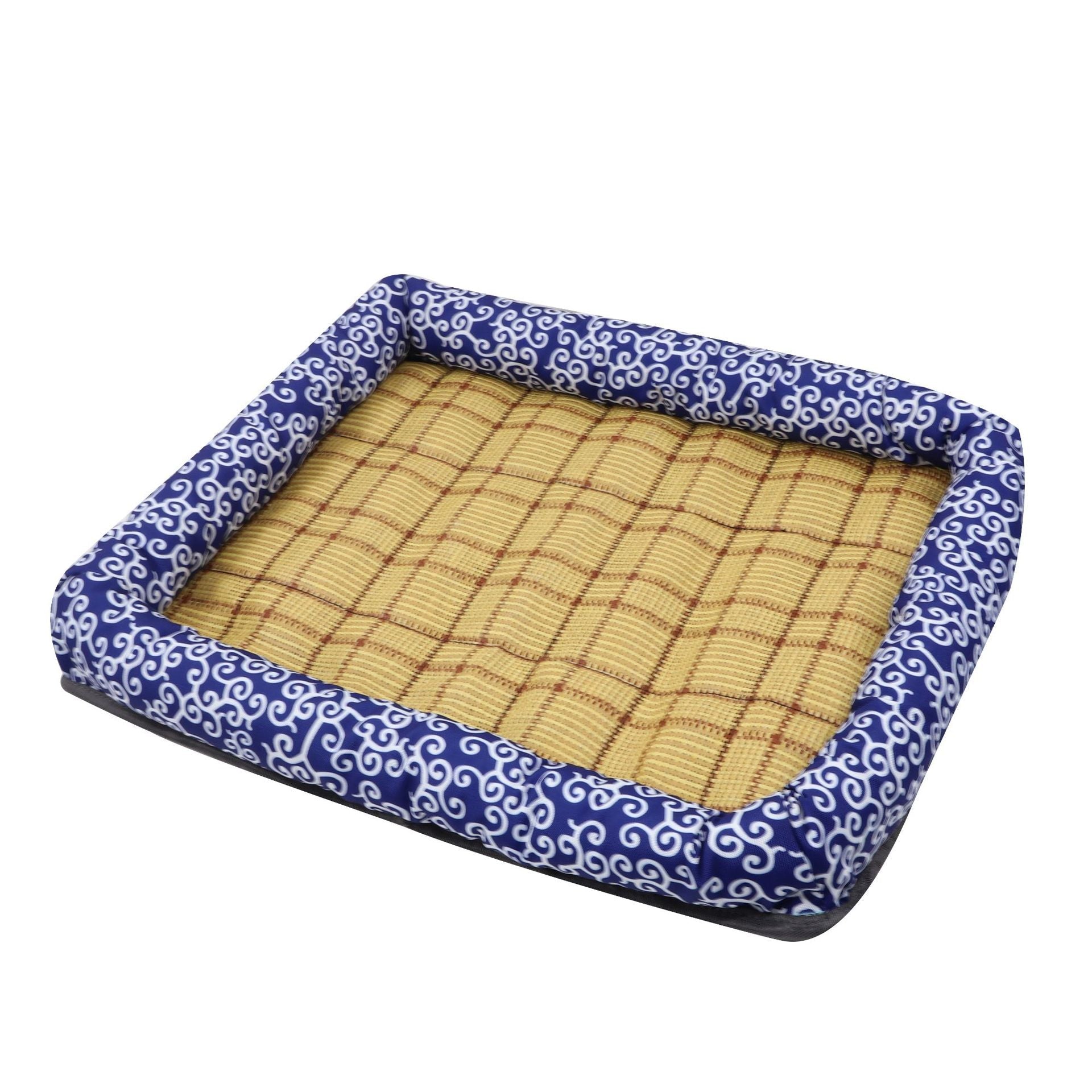 KFX-1631933 Cozy Oxford Cloth Pet Cat and Dog Nest Sleeping Mat in Blue Pattern