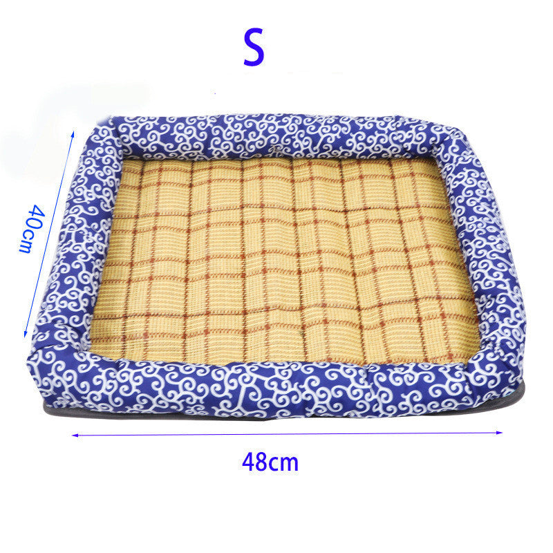 KFX-1631933 Cozy Oxford Cloth Pet Cat and Dog Nest Sleeping Mat in Blue Pattern