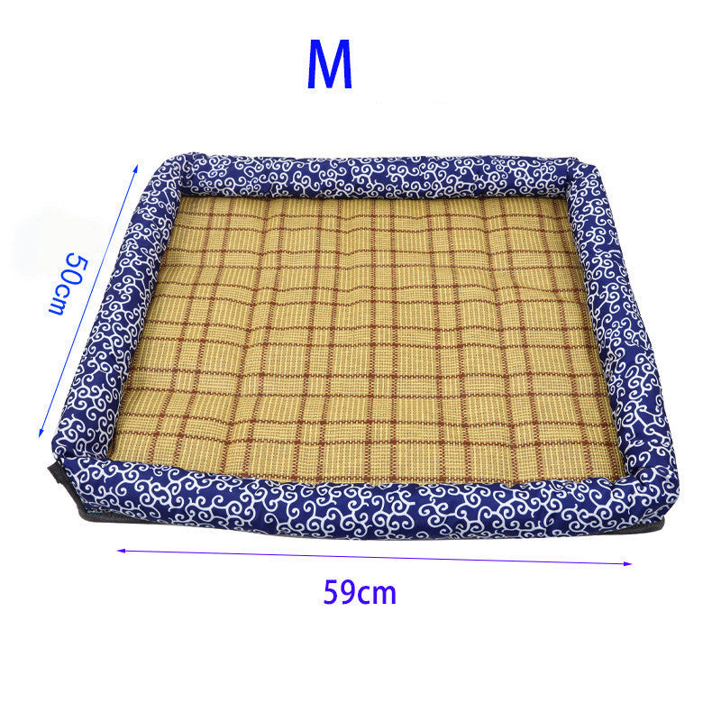 KFX-1631933 Cozy Oxford Cloth Pet Cat and Dog Nest Sleeping Mat in Blue Pattern