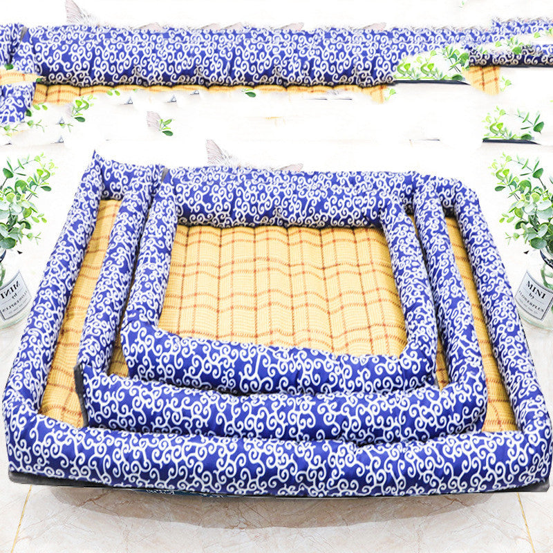 KFX-1631933 Cozy Oxford Cloth Pet Cat and Dog Nest Sleeping Mat in Blue Pattern