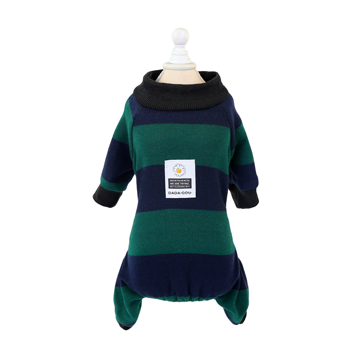 KFX-1634237 Soft Cotton Stripe Dog Clothes in Blue, Red, Green - Cozy Velvet Homewear for All Breeds