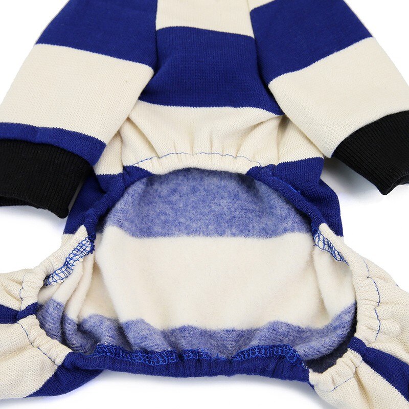 KFX-1634237 Soft Cotton Stripe Dog Clothes in Blue, Red, Green - Cozy Velvet Homewear for All Breeds