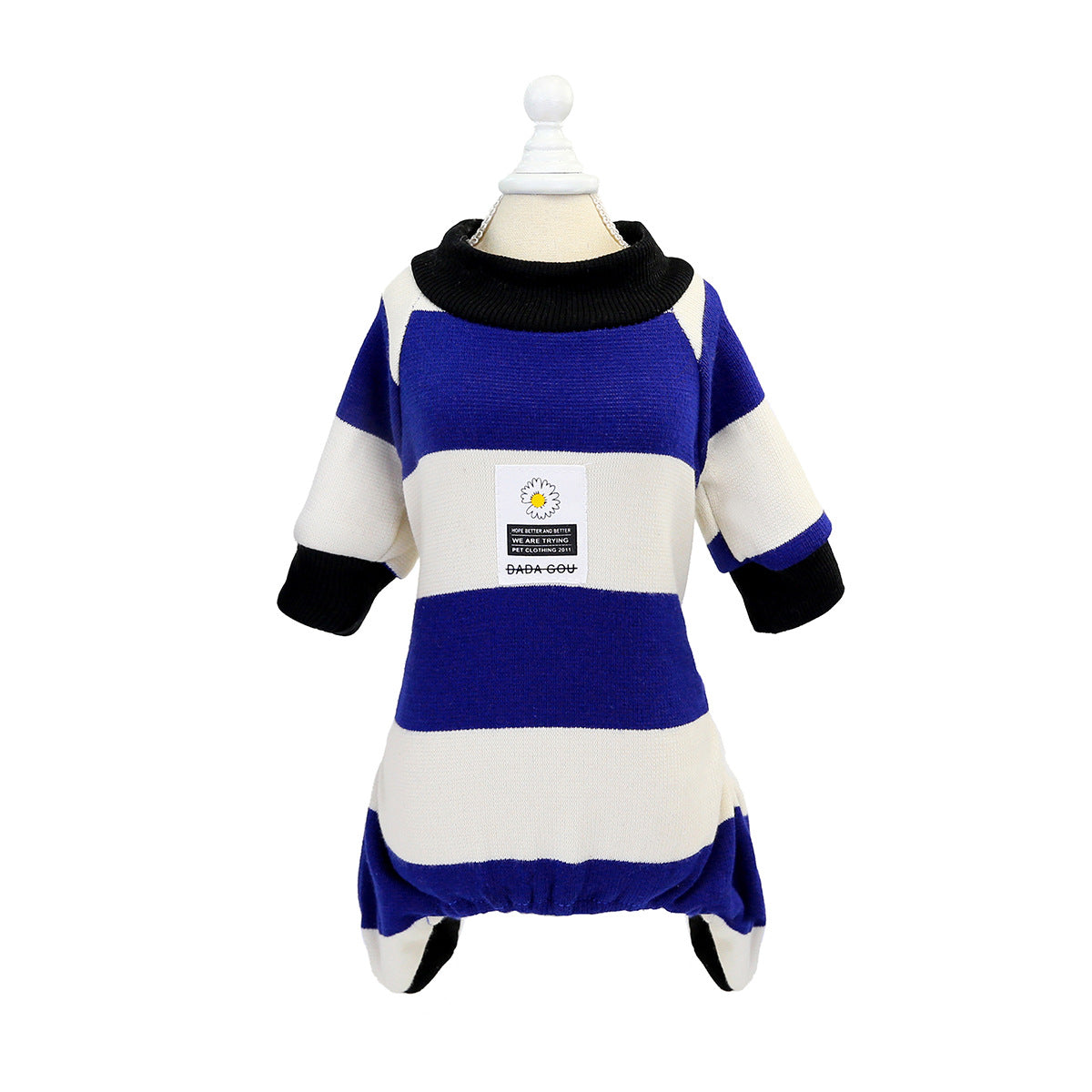 KFX-1634237 Soft Cotton Stripe Dog Clothes in Blue, Red, Green - Cozy Velvet Homewear for All Breeds