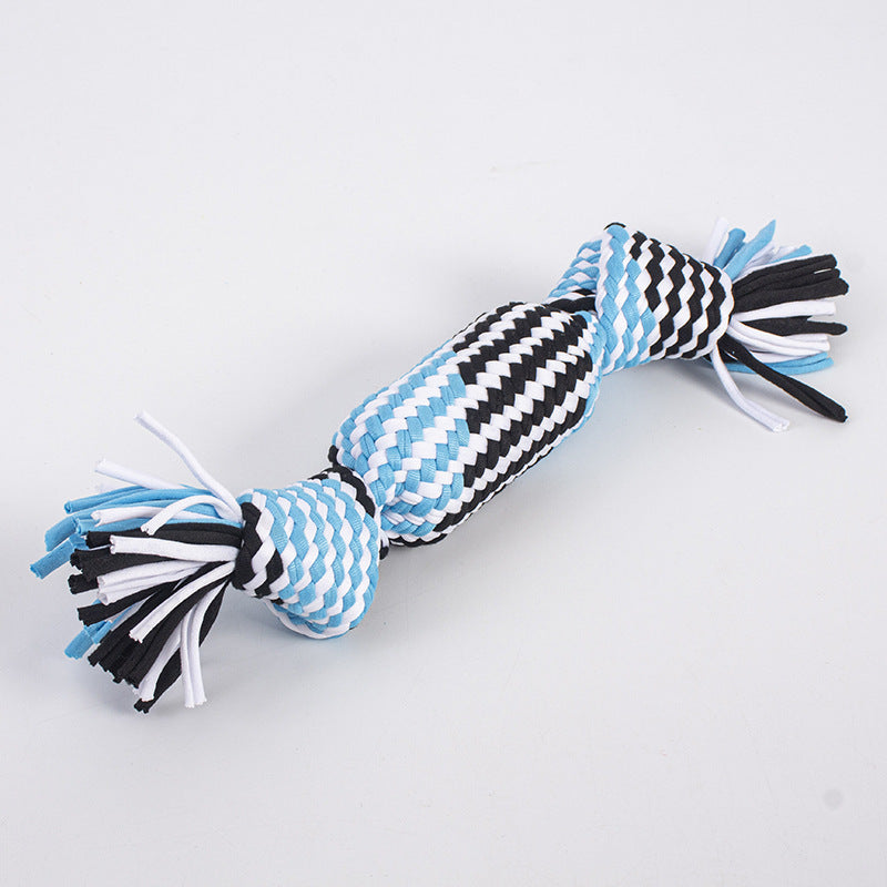 KFX-1634493 Durable Cotton Thread Pet Toy - Bite-Resistant Double Knot Design in Various Colors and Sizes