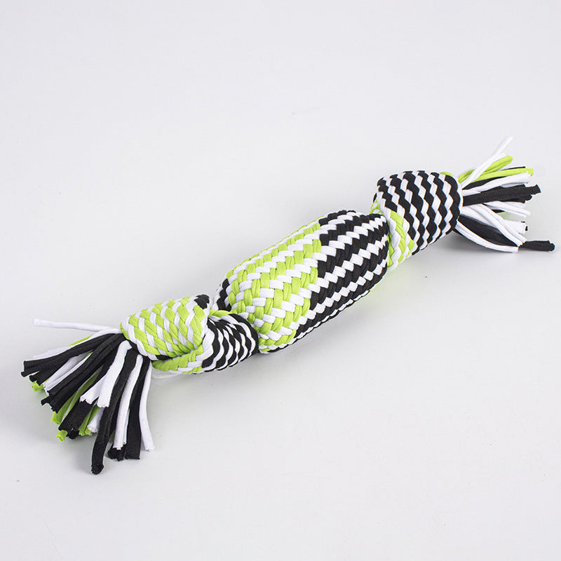 KFX-1634493 Durable Cotton Thread Pet Toy - Bite-Resistant Double Knot Design in Various Colors and Sizes
