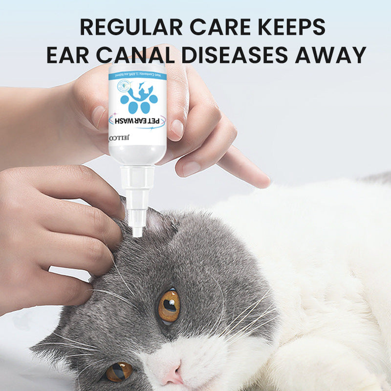 KFX-1635517 Pet Ear Drops for Cleaning and Mite Removal - 60ml Ear Wash