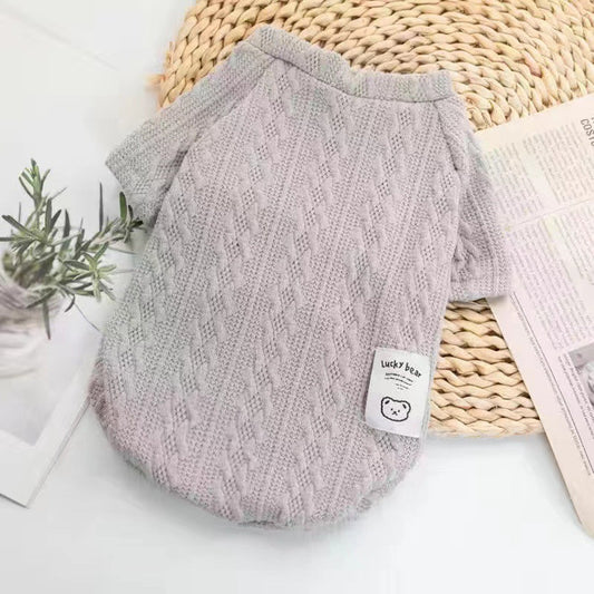 KFX-1636029 Warm Teddy Sweater for Pets, Non-Pilling Knitted Fabric, Available in Multiple Colors and Sizes