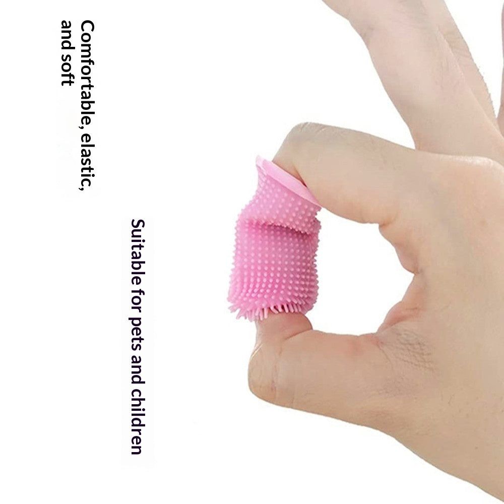 KFX-1636285 Silicone 360-Degree Finger Toothbrush for Deep Oral Cleaning of Dogs and Cats