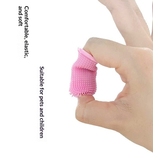 KFX-1636285 Silicone 360-Degree Finger Toothbrush for Deep Oral Cleaning of Dogs and Cats
