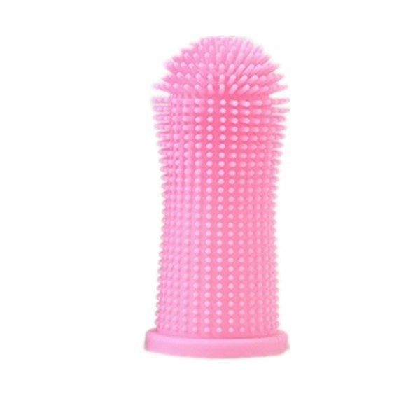 KFX-1636285 Silicone 360-Degree Finger Toothbrush for Deep Oral Cleaning of Dogs and Cats