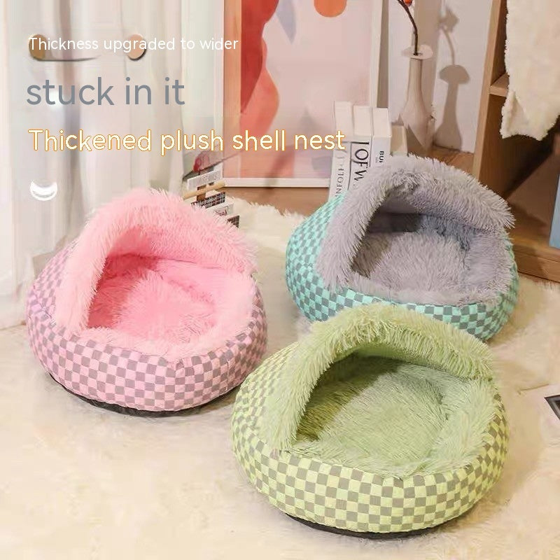 KFX-1637693 Cozy Plush Pet Warm Diamond Quilt Nest - Available in Gray, Green, Pink, 40cm, 50cm, 60cm