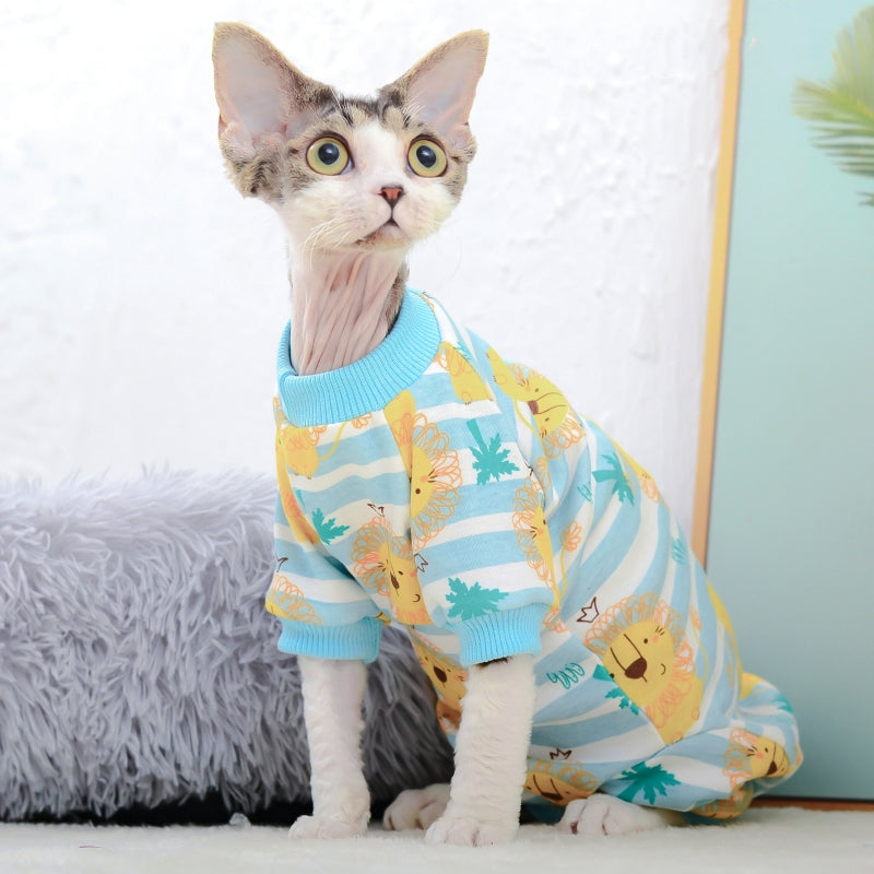 KFX-1637821 Cotton Bottoming Clothing for Hairless Cats - Air Conditioning Apparel in Lion, Pink Bear, and Tibetan Bear Designs