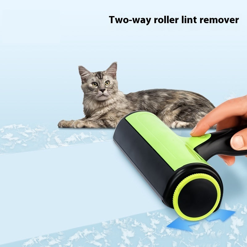 KFX-1639229 Pet Two-way Automatic Cleaning Lint Roller - Green, Lake Blue, Gray White