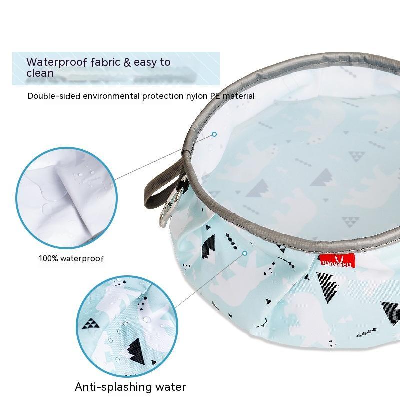 KFX-1639613 Portable Dog Pet Bowl with Waterproof Design and Elastic Storage Belt