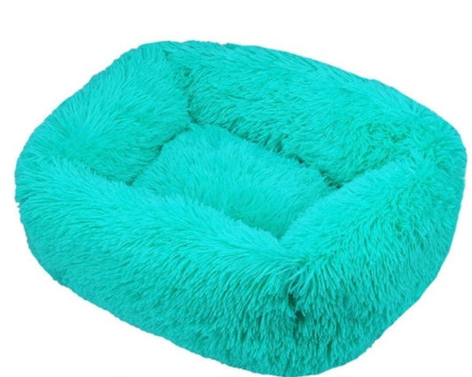 KFX-1643453 Thick Warm Plush Pet Nest Cushion in Dark Green - Cozy Square Design with Oxford Backing, XL & XXL Sizes Available