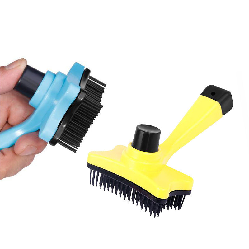 KFX-1644989 Automatic Pet Hair Removal Comb - Plastic Tool for Efficient Grooming and De-Shedding, 12.5 cm Height, 8 cm Width, 2 cm Needle Length, 9 cm Handle Length