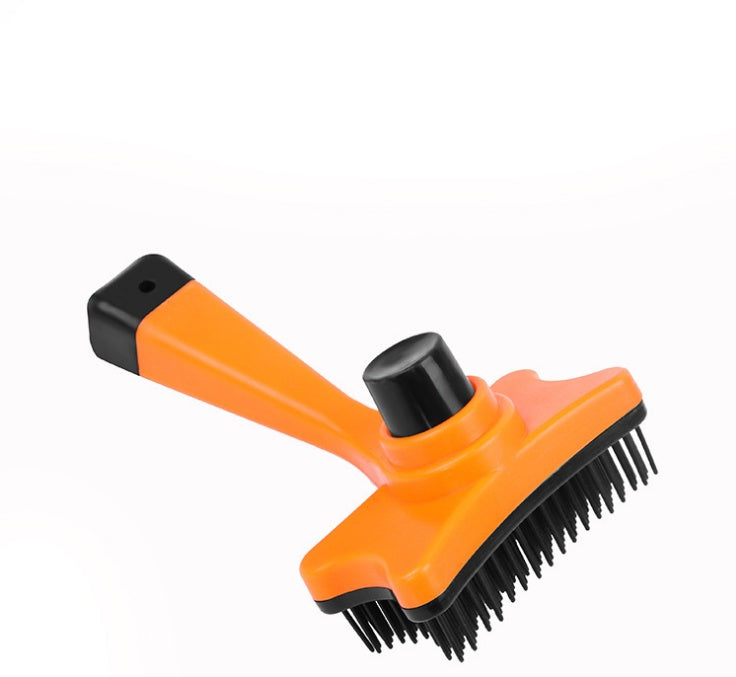 KFX-1644989 Automatic Pet Hair Removal Comb - Plastic Tool for Efficient Grooming and De-Shedding, 12.5 cm Height, 8 cm Width, 2 cm Needle Length, 9 cm Handle Length