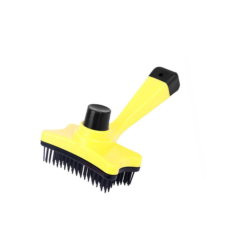 KFX-1644989 Automatic Pet Hair Removal Comb - Plastic Tool for Efficient Grooming and De-Shedding, 12.5 cm Height, 8 cm Width, 2 cm Needle Length, 9 cm Handle Length