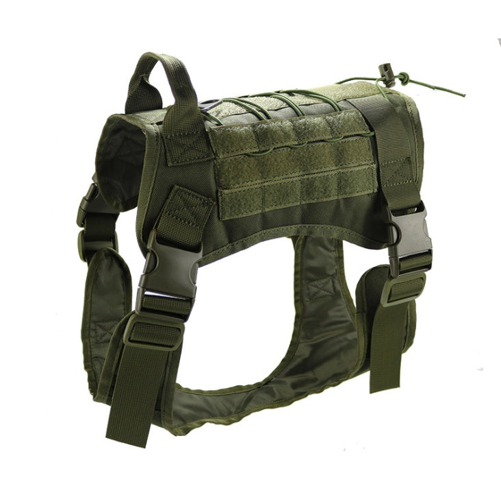 KFX-1648445 Tactical Dog Vest for Large Breeds, Waterproof K9 Chest Strap in Black and Military Colors