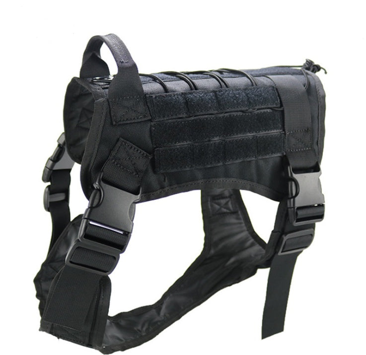 KFX-1648445 Tactical Dog Vest for Large Breeds, Waterproof K9 Chest Strap in Black and Military Colors