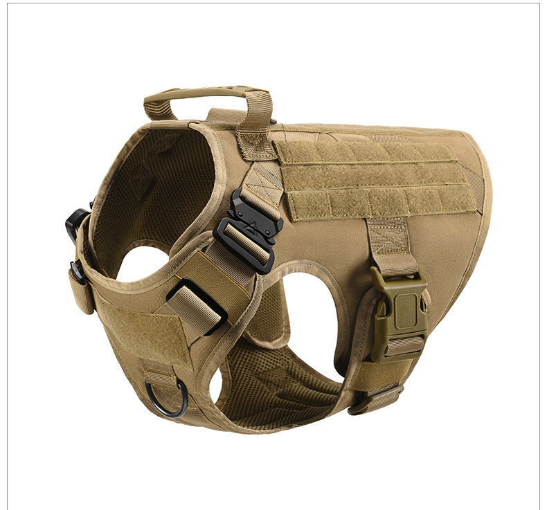 KFX-1648445 Tactical Dog Vest for Large Breeds, Waterproof K9 Chest Strap in Black and Military Colors