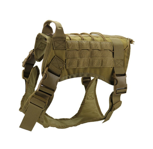 KFX-1648445 Tactical Dog Vest for Large Breeds, Waterproof K9 Chest Strap in Black and Military Colors