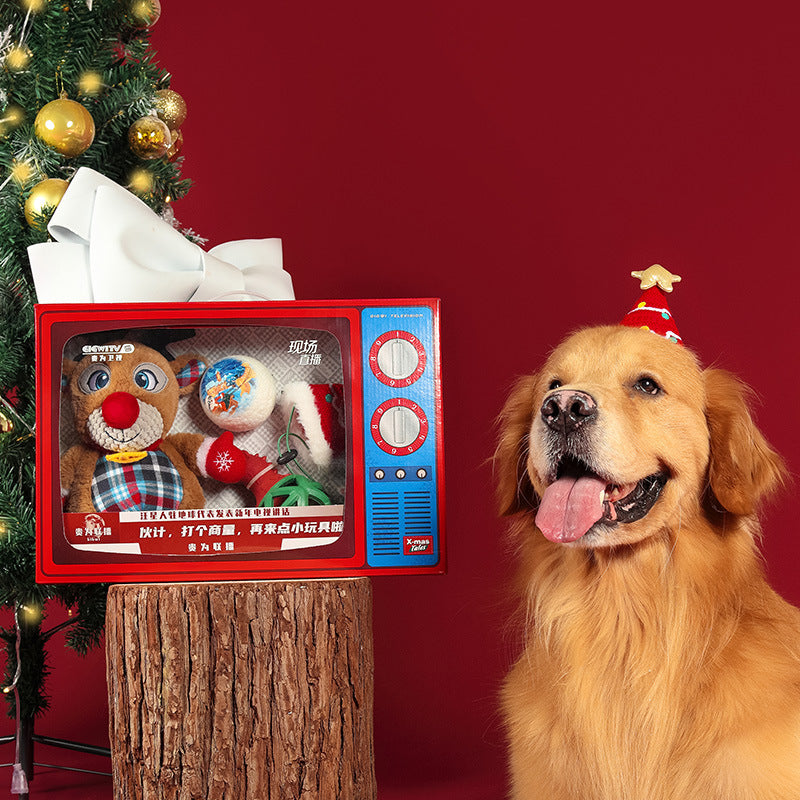 KFX-1648829 Teething Plush Bite-Resistant Toys for Dogs and Cats - Gift Box Set