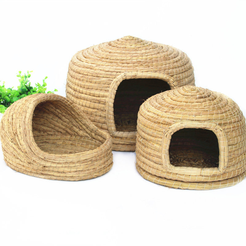 KFX-1649341 Cozy Iron Wire Straw Pet Grass Nest for Comfortable Living