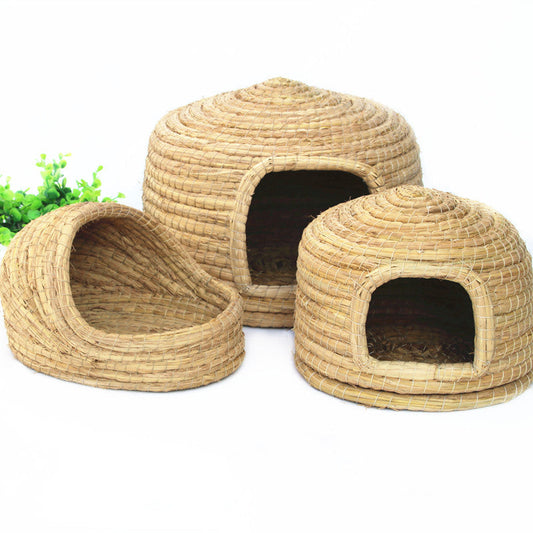 KFX-1649341 Cozy Iron Wire Straw Pet Grass Nest for Comfortable Living