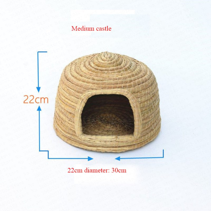 KFX-1649341 Cozy Iron Wire Straw Pet Grass Nest for Comfortable Living
