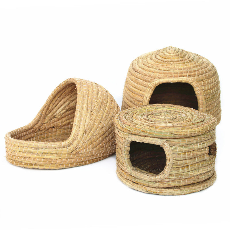 KFX-1649341 Cozy Iron Wire Straw Pet Grass Nest for Comfortable Living