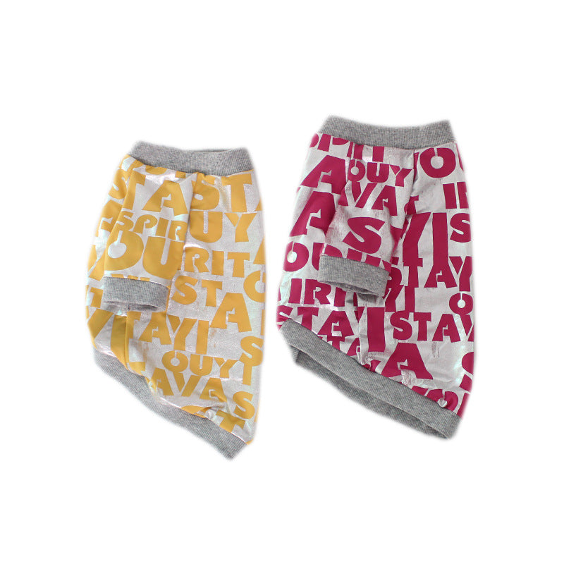 KFX-1649725 Dog Tide Spring Summer T-shirt for Pets – Polyester, Rose Red & Yellow, Sizes S-XL