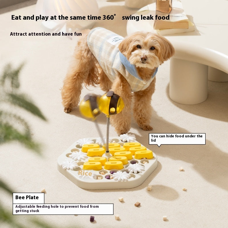 KFX-1649981 Interactive Slow Feeder Dog Puzzle Toy - Honeycomb Design for Engaging Mealtime Fun