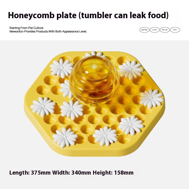 KFX-1649981 Interactive Slow Feeder Dog Puzzle Toy - Honeycomb Design for Engaging Mealtime Fun