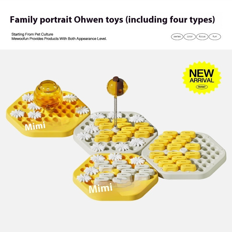 KFX-1649981 Interactive Slow Feeder Dog Puzzle Toy - Honeycomb Design for Engaging Mealtime Fun
